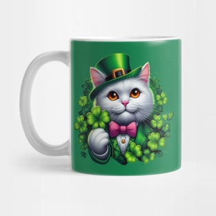 St. Patrick's Day Cat Irish Shamrock Cat Lucky Shamrock Cat Lover Patrick's Day Lucky Cat Mug